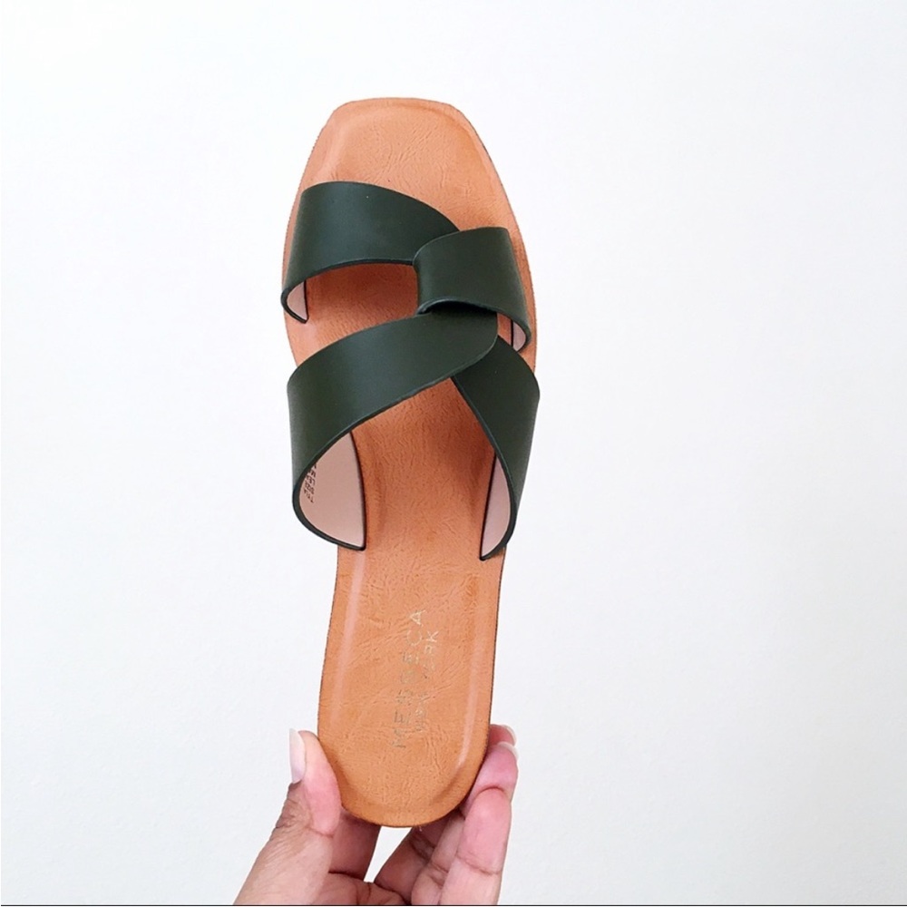 Messeca New York Tyla Dark Olive Green Leather